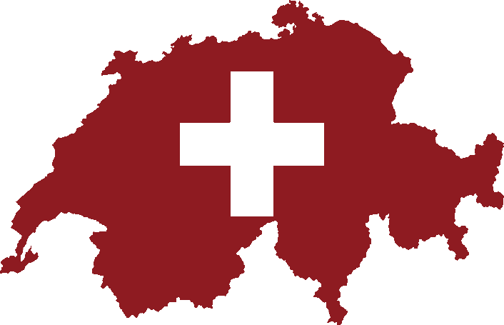 Schweizer Silhouette mit Schweizer Kreuz